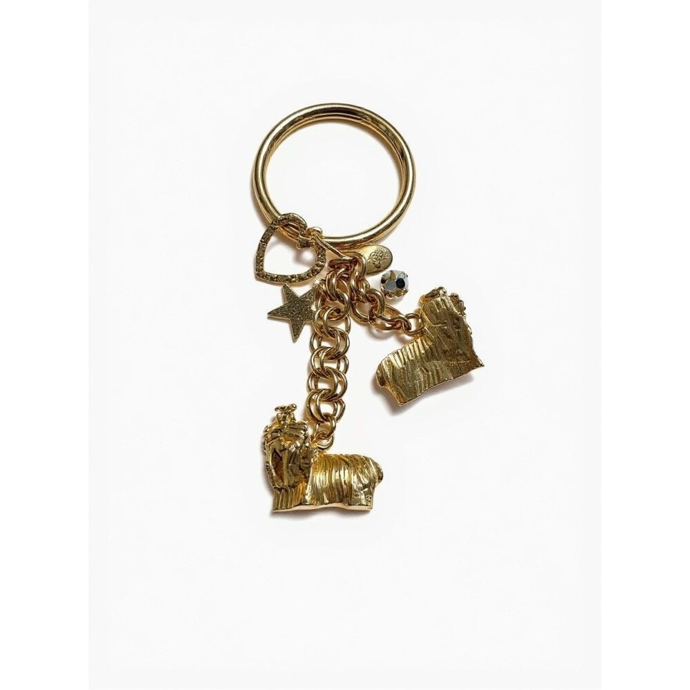 Vintage Kirks Folly Gold Tone  "YORKSHIRE TERRIER" Keychain, Handbag Charm NWOT